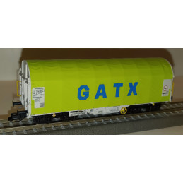 ROCO set of 2 covered wagons with sliding tarpaulin Shimmns GATX, 6th edition. TT