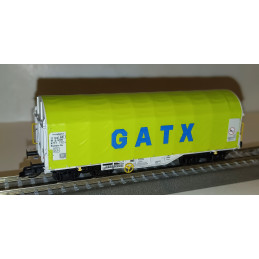 ROCO set of 2 covered wagons with sliding tarpaulin Shimmns GATX, 6th edition. TT