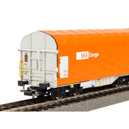 PIKO set of 2 pcs 4-axle covered wagon Shimmns SBS Cargo, 6th edition H0