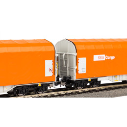 PIKO set of 2 pcs 4-axle covered wagon Shimmns SBS Cargo, 6th edition H0