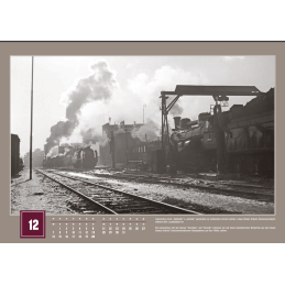 Locomotives and people in depots, engine sheds, and railcar sheds 2026 wall calendar, monthly