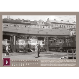 Locomotives and people in depots, engine sheds, and railcar sheds 2026 wall calendar, monthly