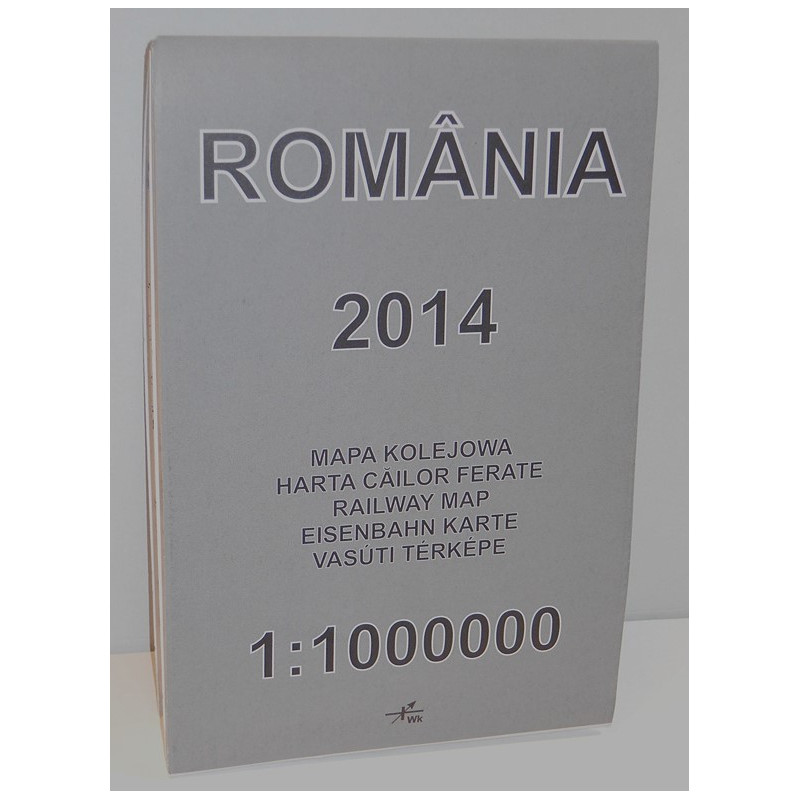 Railway map of Romania 2014 (scale 1:1,000,000)
