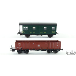 MTB Set of 2 cars, 4-axle high-sided Vsa ČSD + 2-axle service car Ds ČSD H0