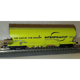 ARNOLD set of 2 four-axle grain transport wagons "CZ-interfracht", green, 6th edition. TT
