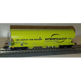 ARNOLD set of 2 four-axle grain transport wagons "CZ-interfracht", green, 6th edition. TT