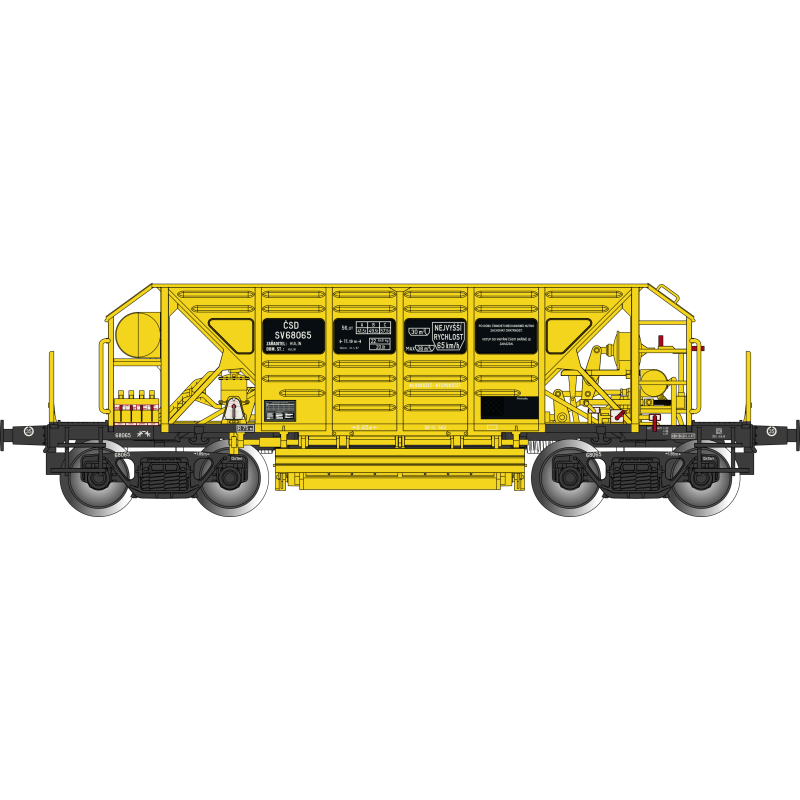 ALBERT MODELL 4-axle Faccpp ČSD dump wagon, 4th series, yellow H0