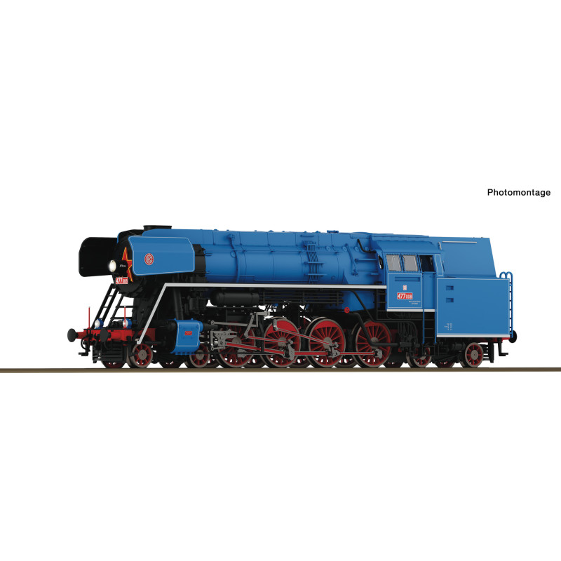 ROCO  steam locomotive 477.008 ČSD "Papoušek",  3rd edition, digital + sound H0