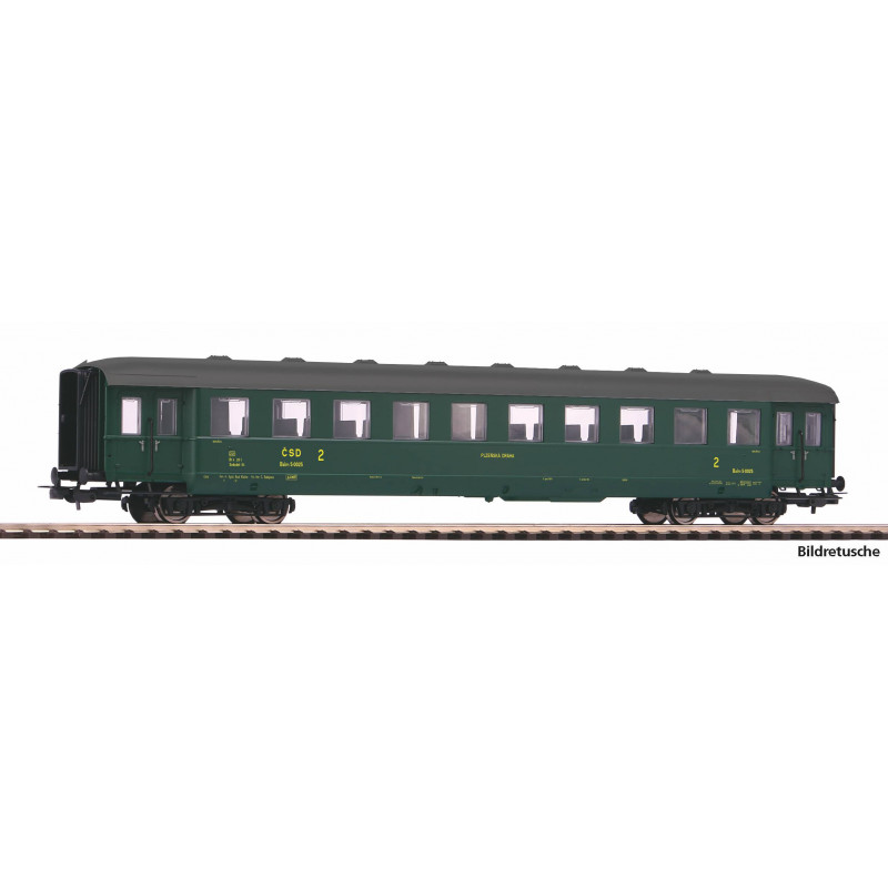 PIKO 4-axle passenger baggage car Balm 2 class ČSD green "Plzeňská dráha" H0
