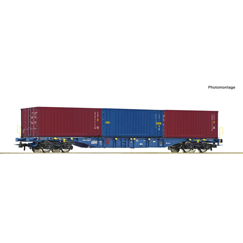 ROCO 4-axle flat car Sgnss loaded with 3 pcs 20′ containers ČD Cargo, 6th edition, H0