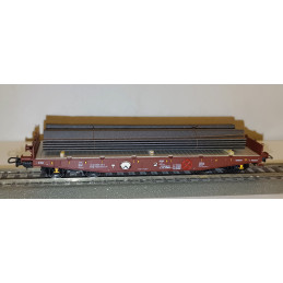 TILLIG  set of 2 Rmms 662 TSS Cargo a.s. (CZ) flatbed wagons loaded with steel profiles, 6th edition  H0