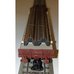 TILLIG  set of 2 Rmms 662 TSS Cargo a.s. (CZ) flatbed wagons loaded with steel profiles, 6th edition  H0