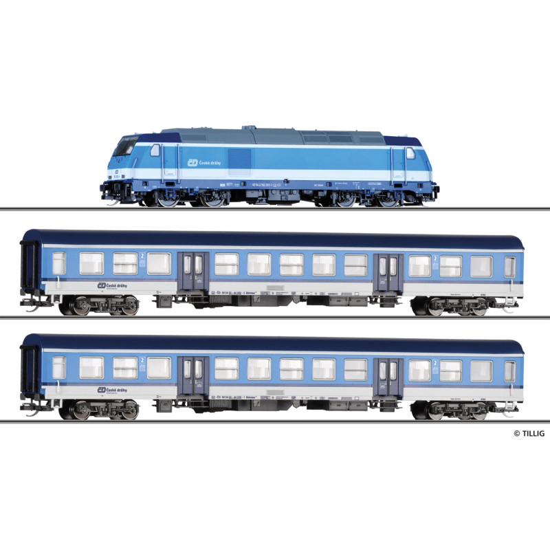 TILLIG 01506 Starter Set: ČD Passenger Train, "Najmrd" Paint Scheme, 6th Edition  TT