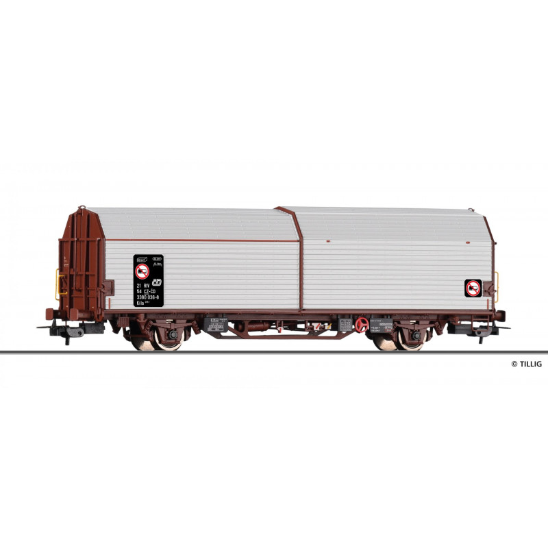 TILLIG 2-axle covered wagon with sliding walls Kils ČD, 5 ep. H0