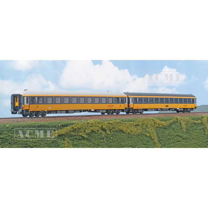 A.C.M.E. 55337 set 2 ks 4nápr.lehátkových vozů  Bcmz 2.třídy řady společnosti RegioJet, ep.6  H0