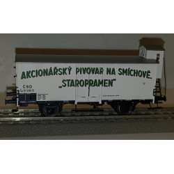 BRAWA 51261 2nápr. krytý vůz Lp "Staropramen" ČSD s brzdařskou budkou H0