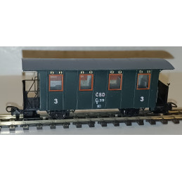 copy of PRAGOMODEL  2-axle 3rd class passenger car Ci/ú ČSD, ep.II - III, 2x round ventilators  H0/e
