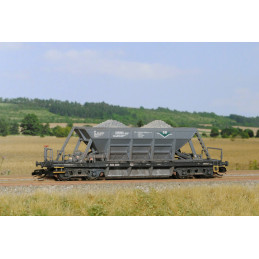 copy of SDV  4-axle self-unloading wagon Facc 10 type 2-220 Českomoravský cement, kit  TT