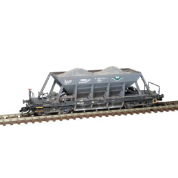 copy of SDV  4-axle self-unloading wagon Facc 10 type 2-220 Českomoravský cement, kit  TT