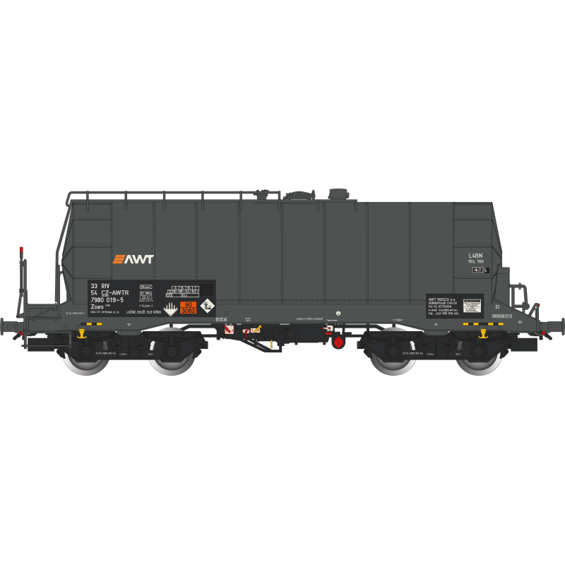 copy of ALBERT MODELL 4-axle boiler car Uah/Ra ČSD gray, ep.IV, gray, car no.: 726 1057-7 H0