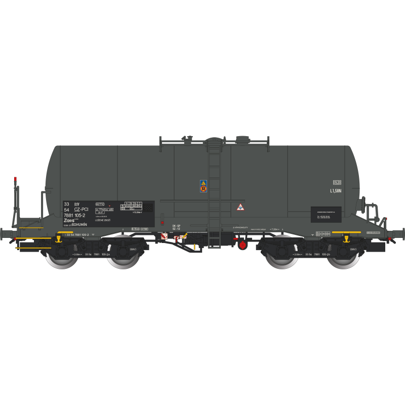 ALBERT MODELL  4nápr. kotlový vůz Zaes CZ-PCI, šedá, 6.ep. H0