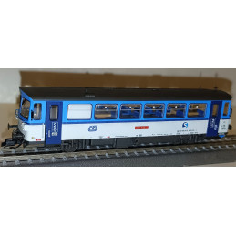 ROCO motorový vůz 810.472-1 + přípojný vůz BDtax ČD "Šukafón, Orchestrión", nátěr "Najmrd", analog  TT