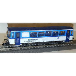 copy of ROCO motor car 810.472-1 + BDtax ČD trailer car "Šukafón, Orchestrión", "Najmrd" paint job, analog TT