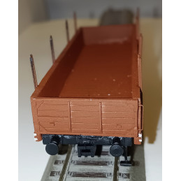copy of CZMHAND  Otevřený 2nápr. nákladní vůz řady Vtd ČSD s brzdařskou budkou, dřevěné bočnice, červenohnědý, 3.ep.  H0