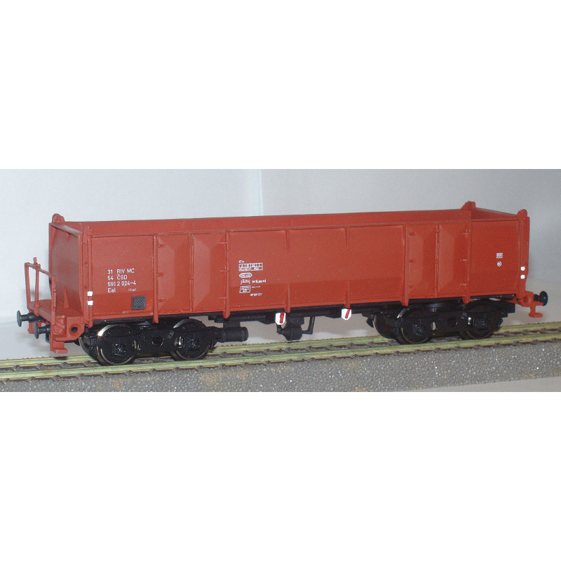 PRAGOMODEL  Otevřený 4nápr. nákladní vůz řady Eal /Vsa ČSD, červenohnědý, 4.ep.   H0