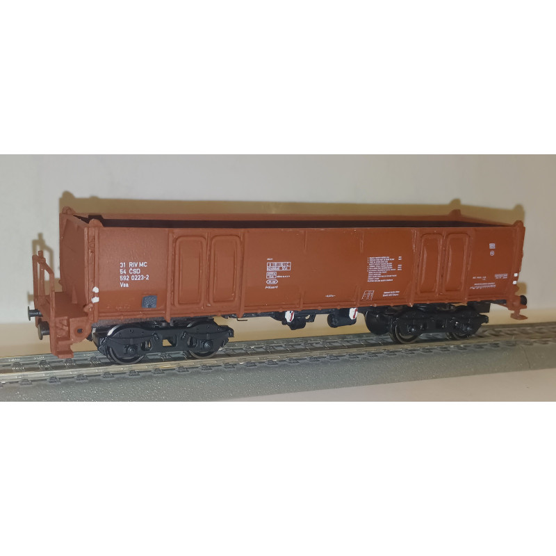 PRAGOMODEL  Otevřený 4nápr. nákladní vůz řady Vsa ČSD s brzdařskou plošinou, červenohnědý, 4.ep.  H0