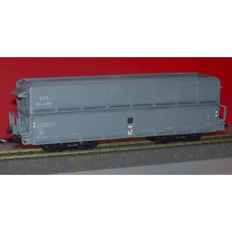 PRAGOMODEL Výsypný 4nápr. vůz Wa ČSD, šedý, 3.ep.   H0