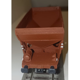 PRAGOMODEL  výsypný 2nápr. vůz ČSD Fd/St s brzdařskou budkou, hnědý, 4.ep.  H0