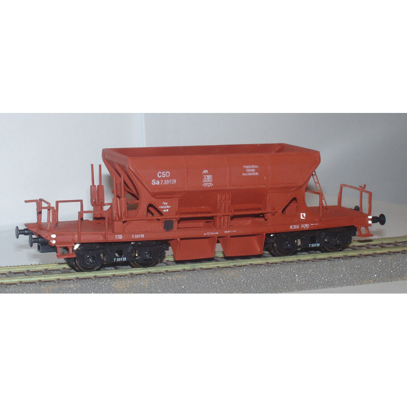 copy of CZMHAND  Otevřený 2nápr. nákladní vůz řady Vtd ČSD s brzdařskou budkou, dřevěné bočnice, červenohnědý, 3.ep.  H0