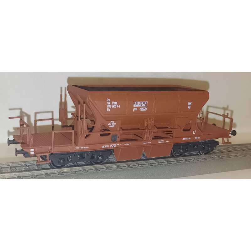 copy of CZMHAND  Otevřený 2nápr. nákladní vůz řady Vtd ČSD s brzdařskou budkou, dřevěné bočnice, červenohnědý, 3.ep.  H0