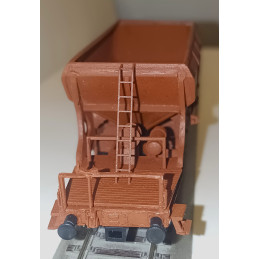 copy of CZMHAND  Otevřený 2nápr. nákladní vůz řady Vtd ČSD s brzdařskou budkou, dřevěné bočnice, červenohnědý, 3.ep.  H0