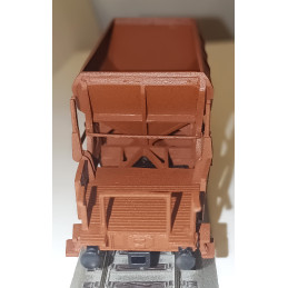 copy of CZMHAND  Otevřený 2nápr. nákladní vůz řady Vtd ČSD s brzdařskou budkou, dřevěné bočnice, červenohnědý, 3.ep.  H0