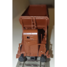 copy of CZMHAND  Otevřený 2nápr. nákladní vůz řady Vtd ČSD s brzdařskou budkou, dřevěné bočnice, červenohnědý, 3.ep.  H0