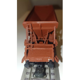 copy of CZMHAND  Otevřený 2nápr. nákladní vůz řady Vtd ČSD s brzdařskou budkou, dřevěné bočnice, červenohnědý, 3.ep.  H0