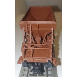 copy of CZMHAND  Otevřený 2nápr. nákladní vůz řady Vtd ČSD s brzdařskou budkou, dřevěné bočnice, červenohnědý, 3.ep.  H0