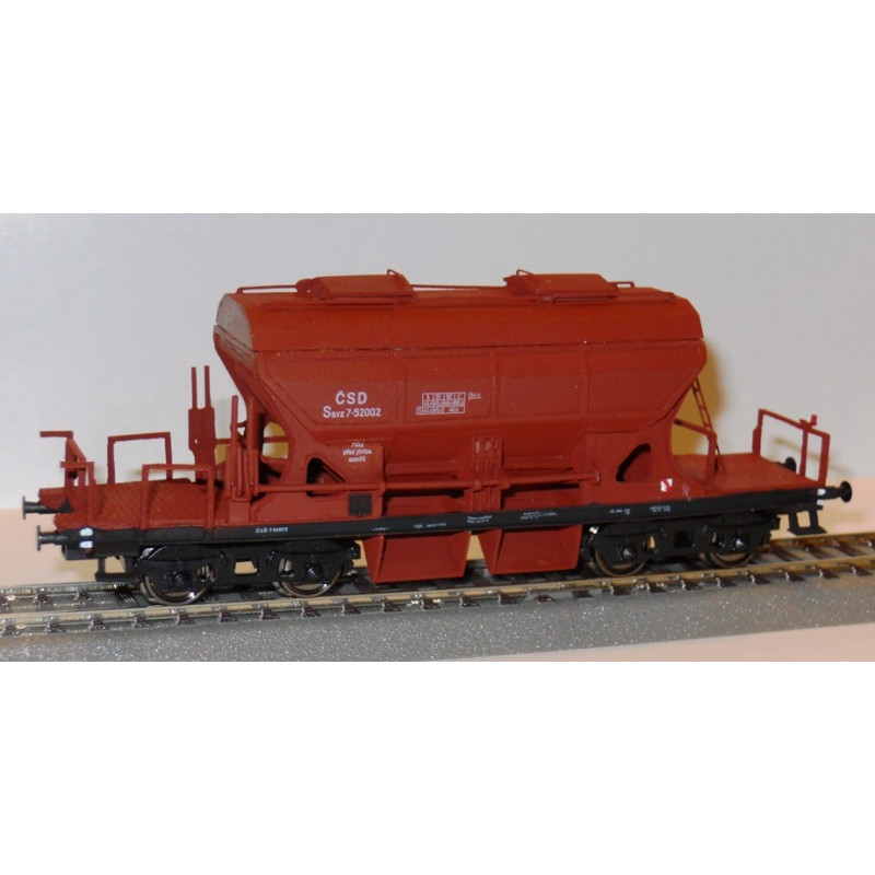 copy of CZMHAND  Otevřený 2nápr. nákladní vůz řady Vtd ČSD s brzdařskou budkou, dřevěné bočnice, červenohnědý, 3.ep.  H0