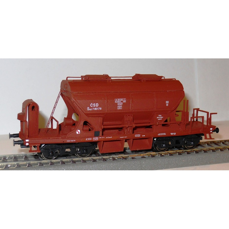 copy of CZMHAND  Otevřený 2nápr. nákladní vůz řady Vtd ČSD s brzdařskou budkou, dřevěné bočnice, červenohnědý, 3.ep.  H0