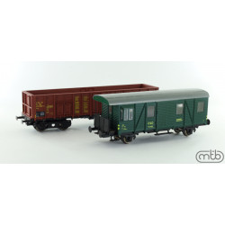 MTB Set of 2 cars, 4-axle high-sided Vase ČSD + 2-axle service car Ds ČSD H0