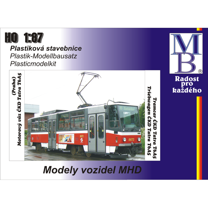 MB MODELY Stavebnice tramvaje ČKD Tatra T6A5 "DP Praha", Ep.VI H0