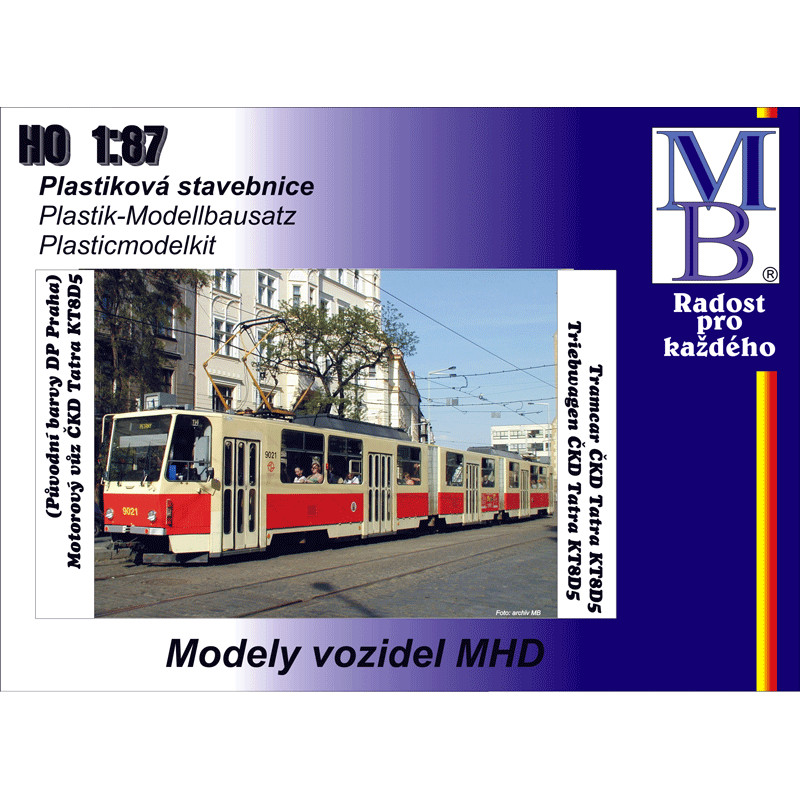 MB MODELY Stavebnice článkové tramvaje KT8D5 "DP Praha",  Ep.V  H0
